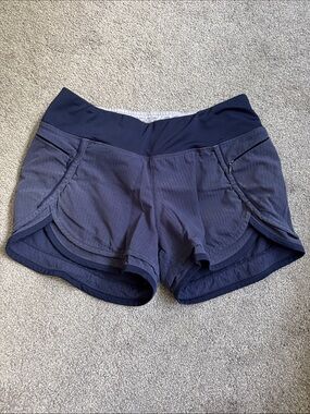 Hylete Iris Navy Blue Women's Performance Shorts with lining